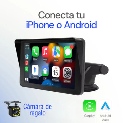 Pantalla 7" CarPlay Android Auto + Cámara de Regalo